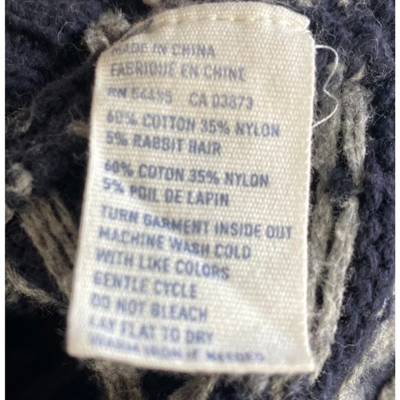 Vintage 90s American Eagle Outfitters Fair Isle Sweater Men M Navy Birdseye Knit - Picture 6 of 6